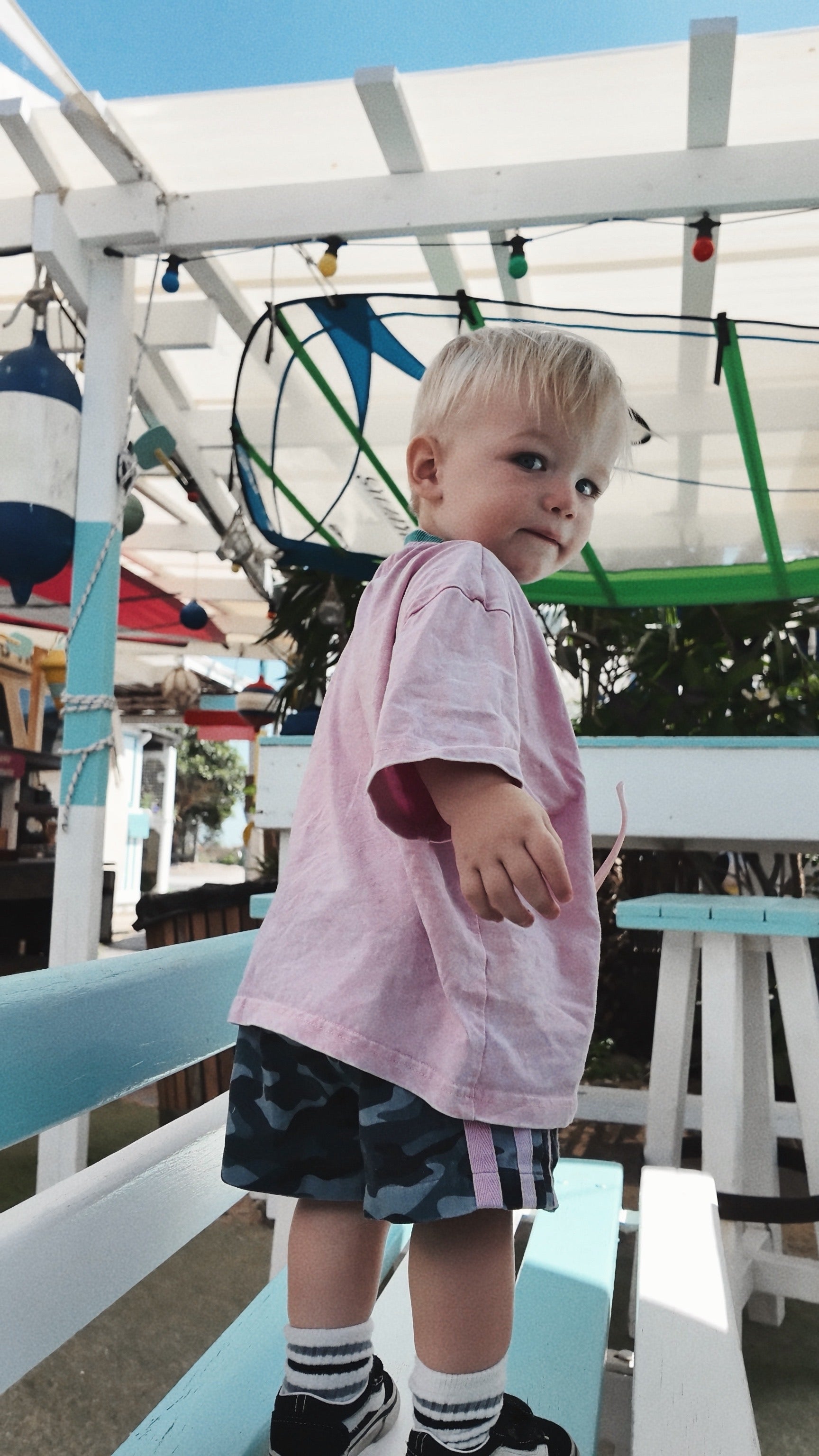 Little riot camo shorts.