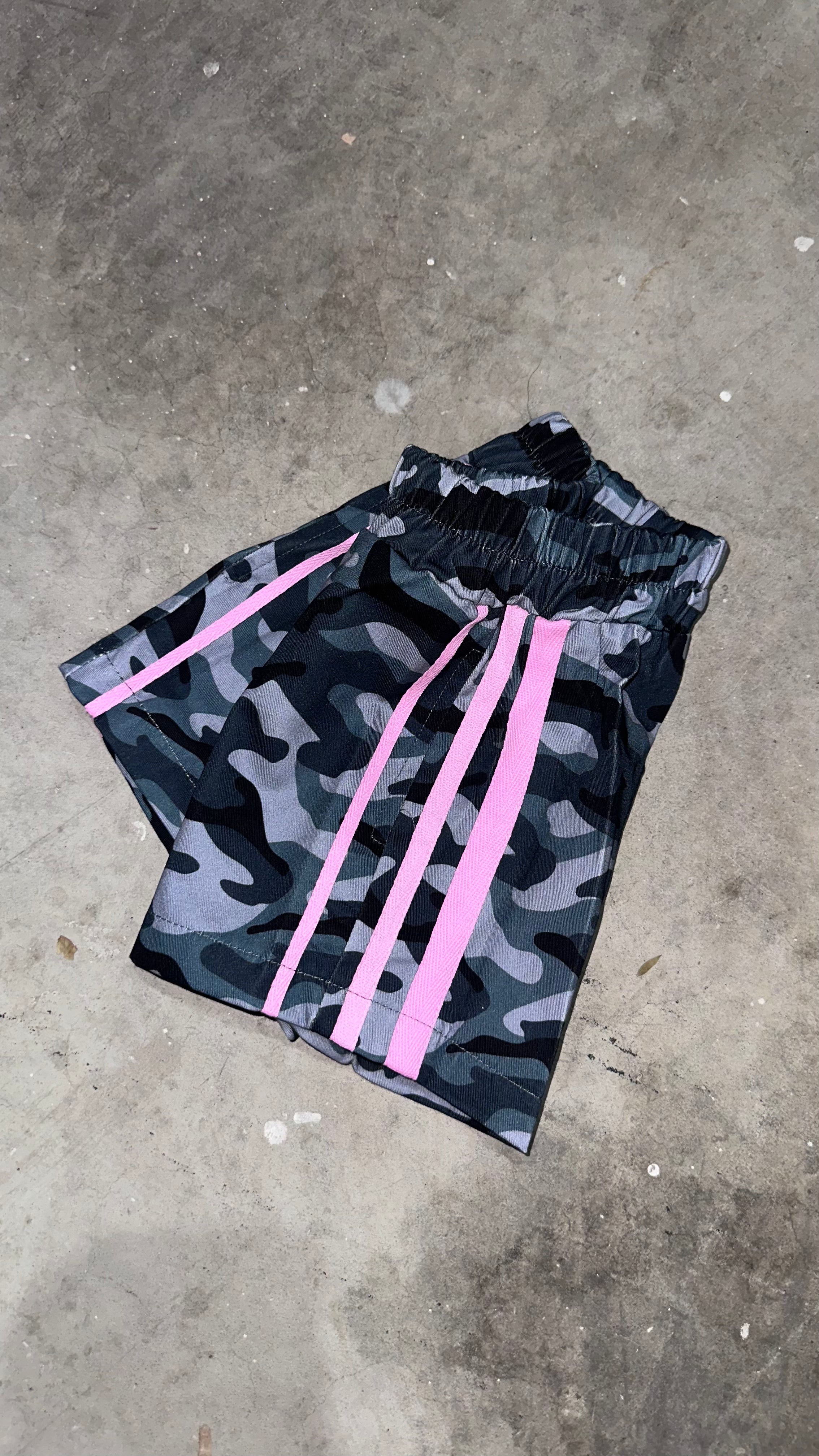 Little riot camo shorts.