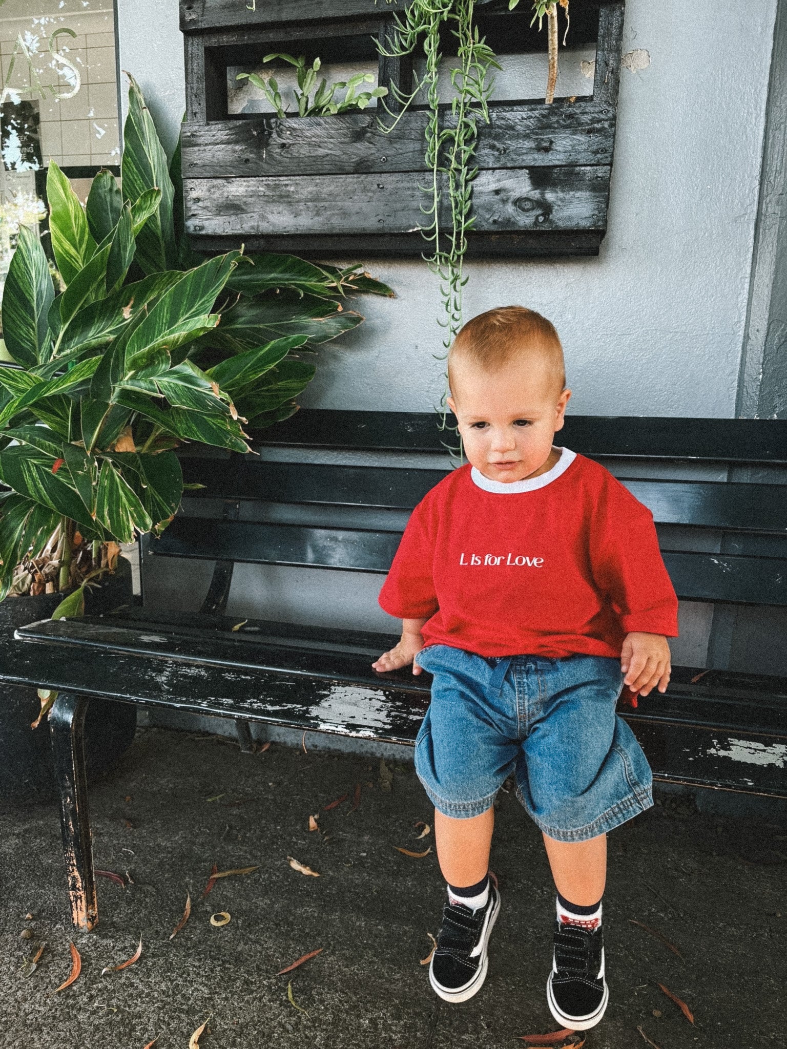 toddler oversized red tee
